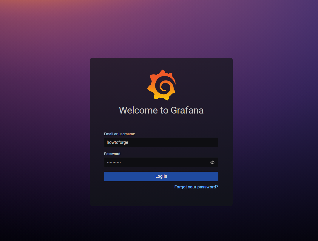 log in grafana