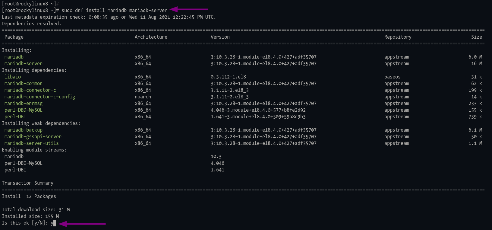 Install MariaDB Database Server