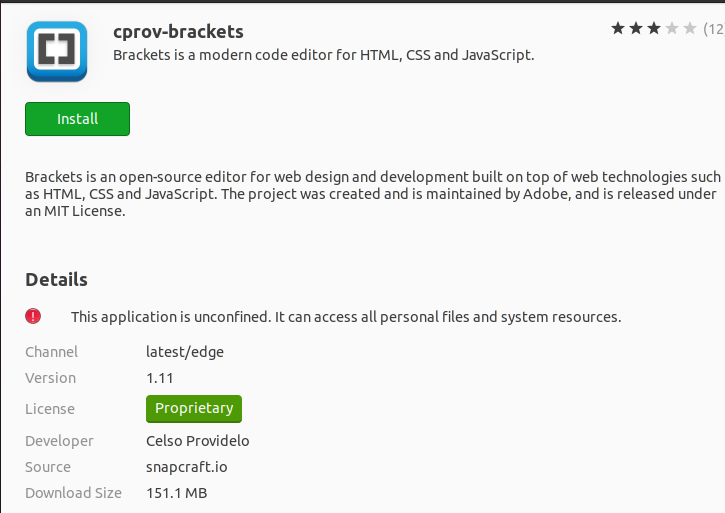 Brackets Editor .deb Package