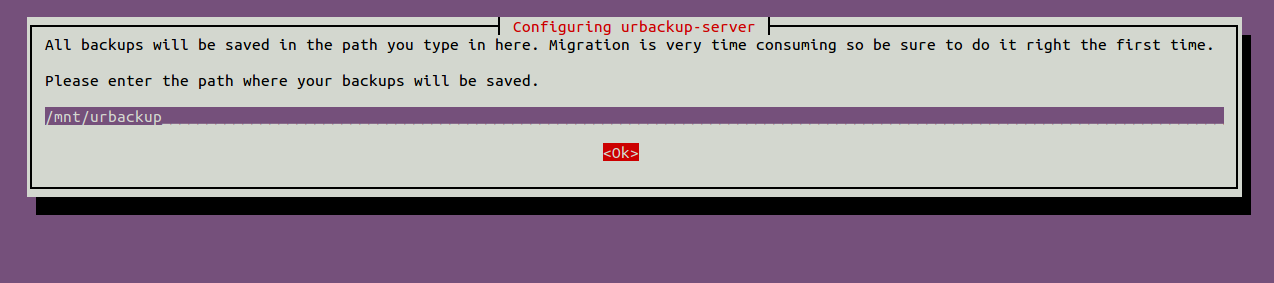 Configuring urBackup server