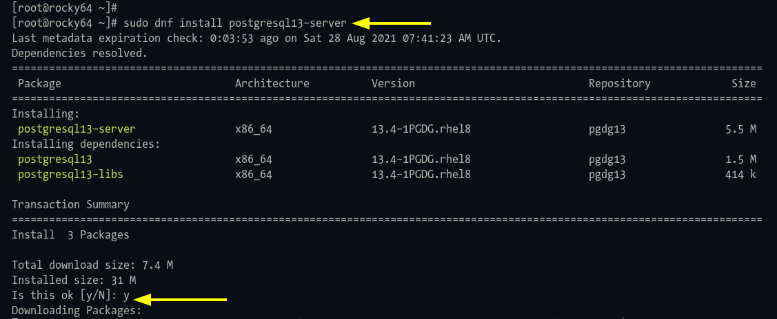 Install PostgreSQL 13 on Rocky Linux