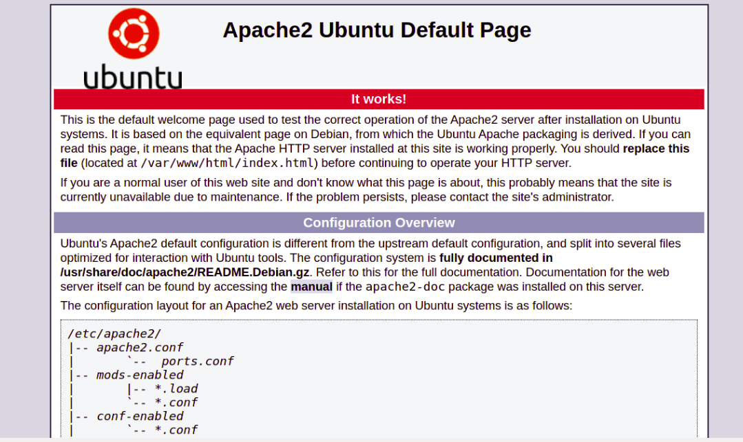 Apache default page