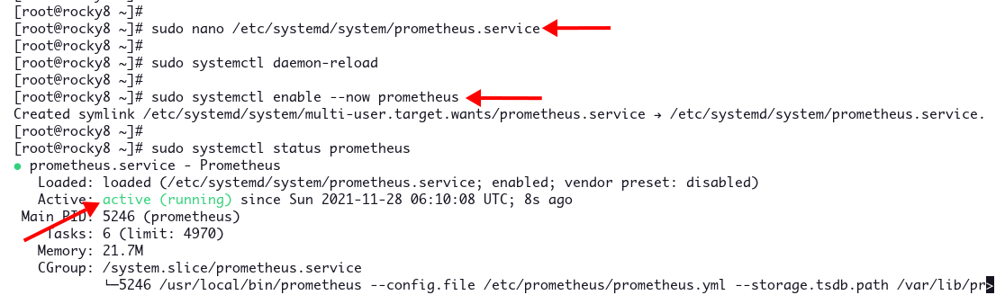 Configure Prometheus as systemd service