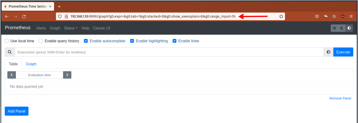 Prometheus query dashboard