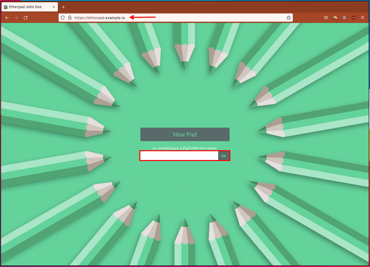 Etherpad Create New Pad