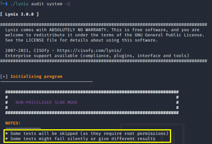 Executing Lynis without Root