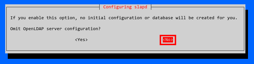 Select no omit database OpenLDAP