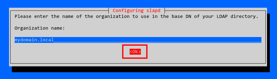 Setup organization name OpenLDAP