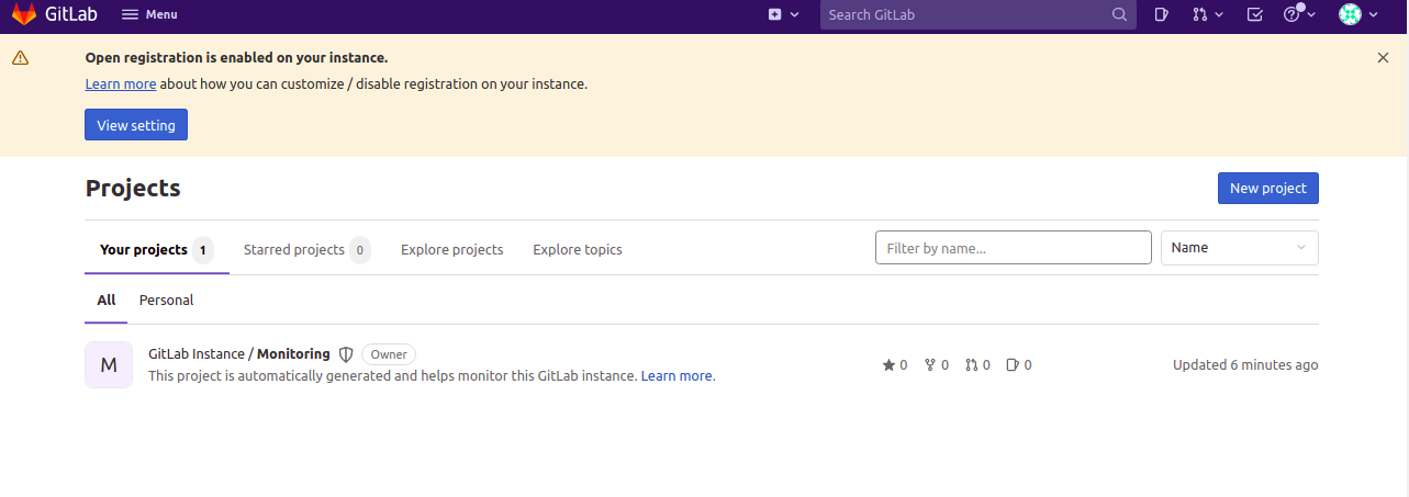 Gitlab Dashboard