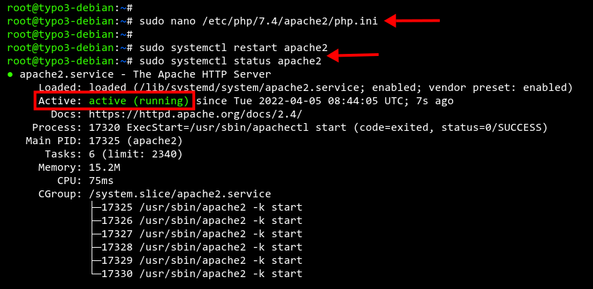 Checking Apache2 service