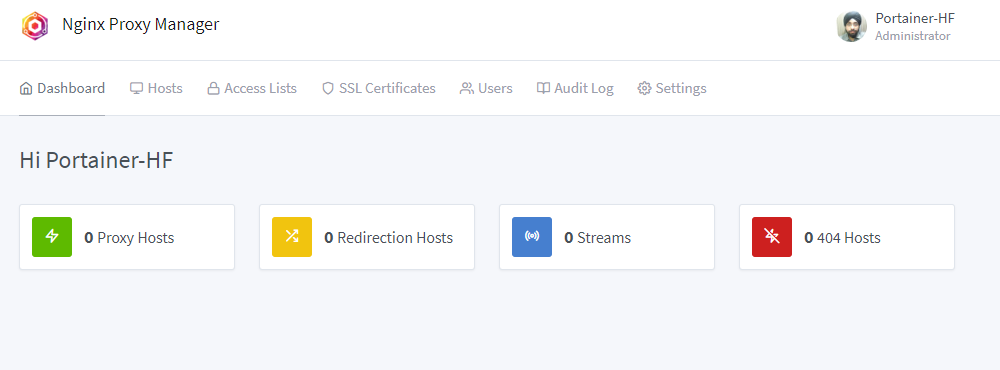 Nginx Proxy Manager Dashboard