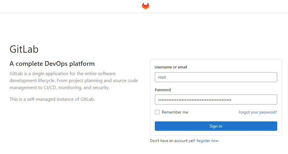 Gitlab EE Login Screen