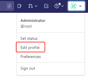 Gitlab Edit Profile button