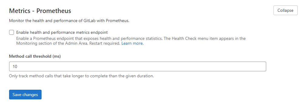 Gitlab Prometheus Setting