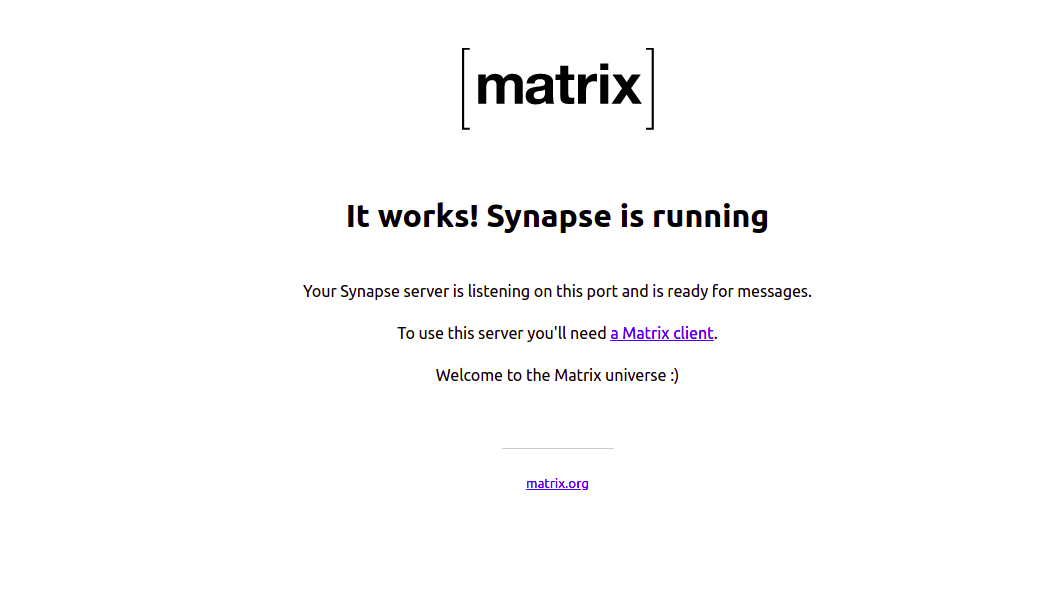 Matrix Synapse Verification