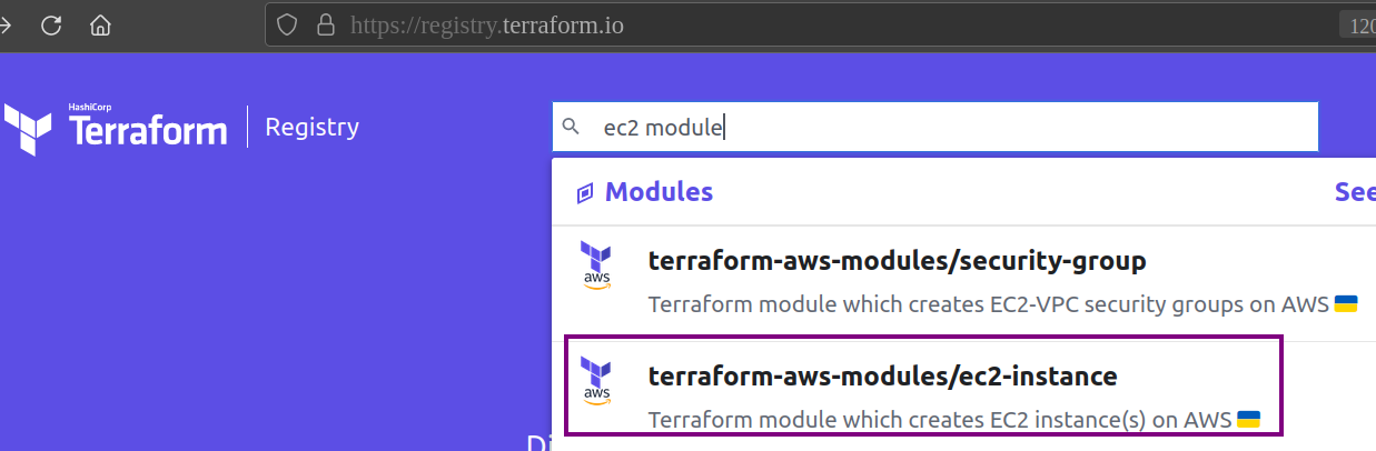 Searching Modules from Terraform Registry