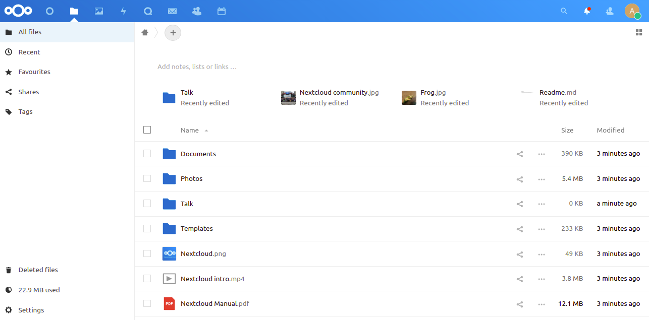 NextCloud GUI