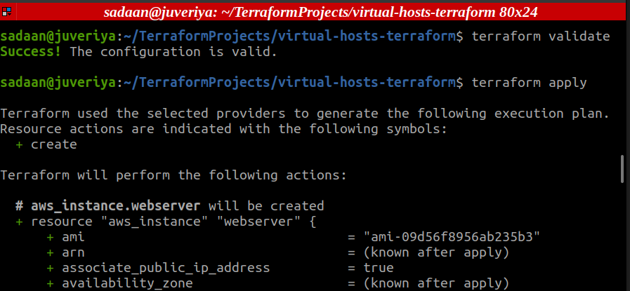 Applying the Terraform setup