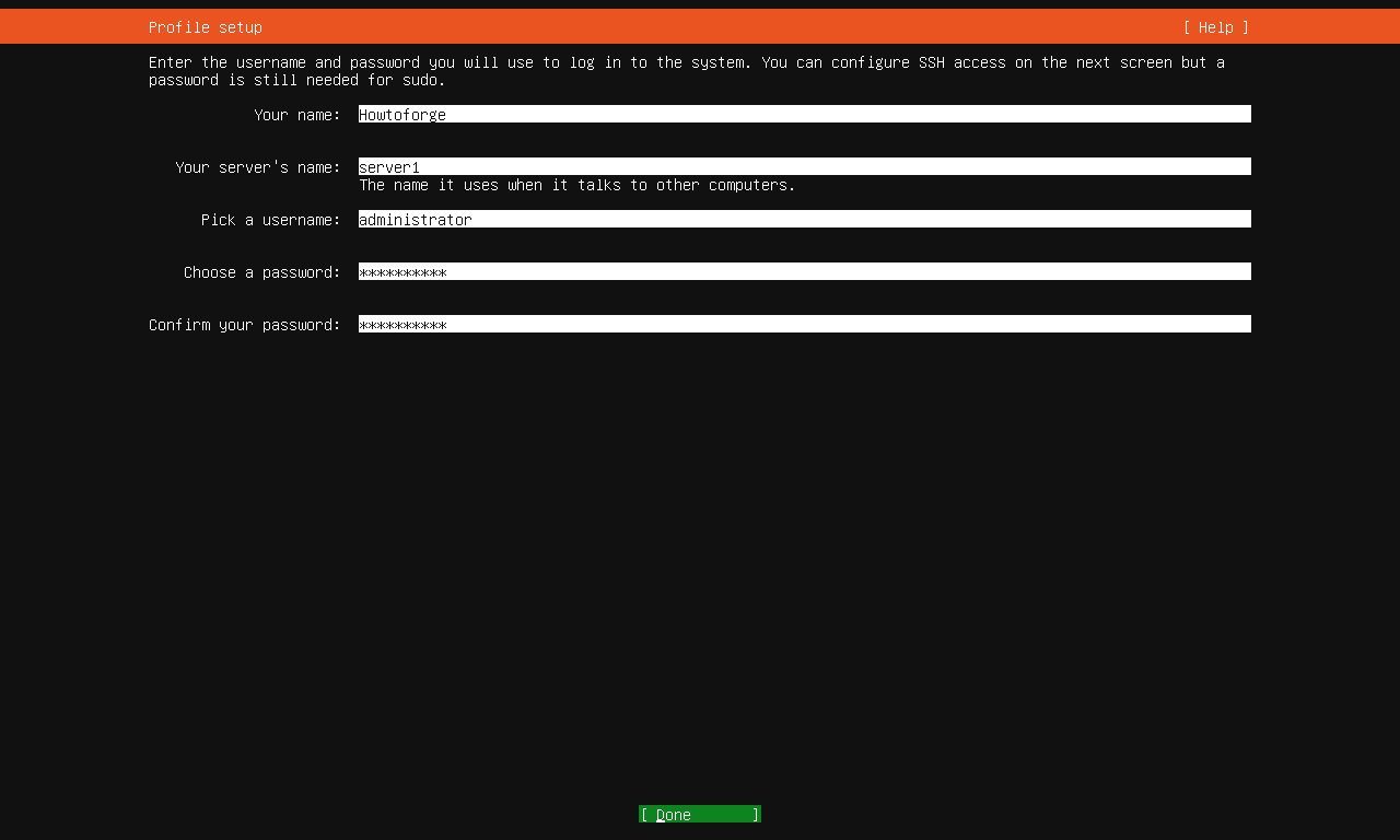 Set hostname and create a user