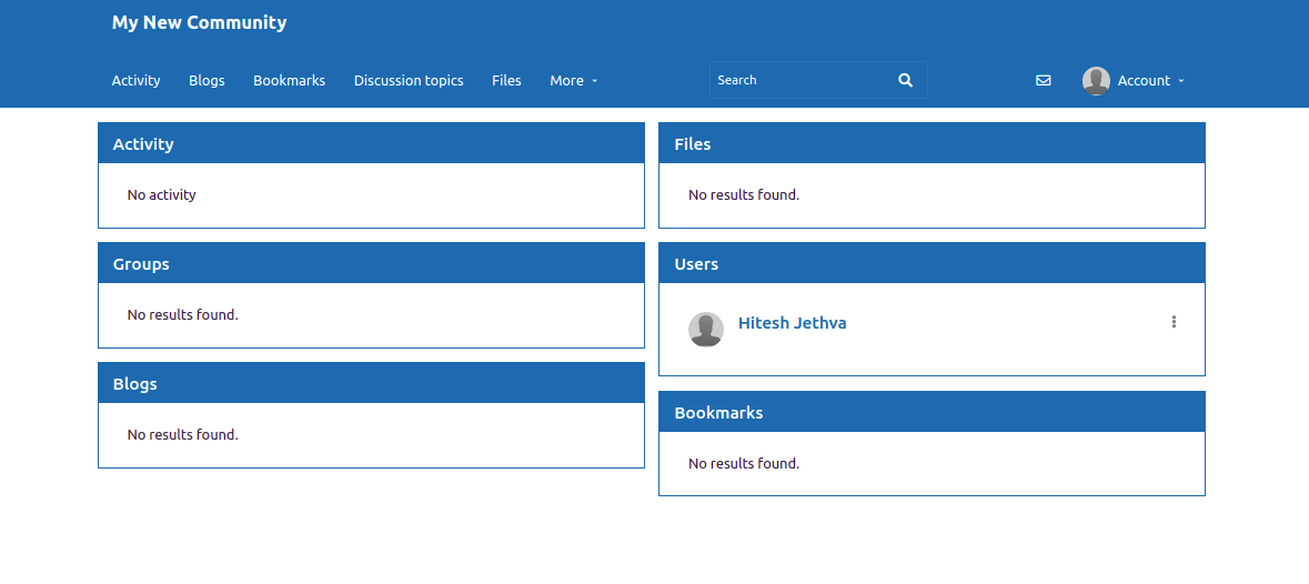 Elgg Dashboard