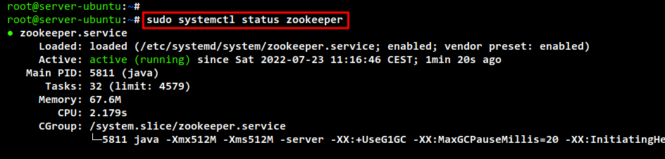 Zookeeper Service Status