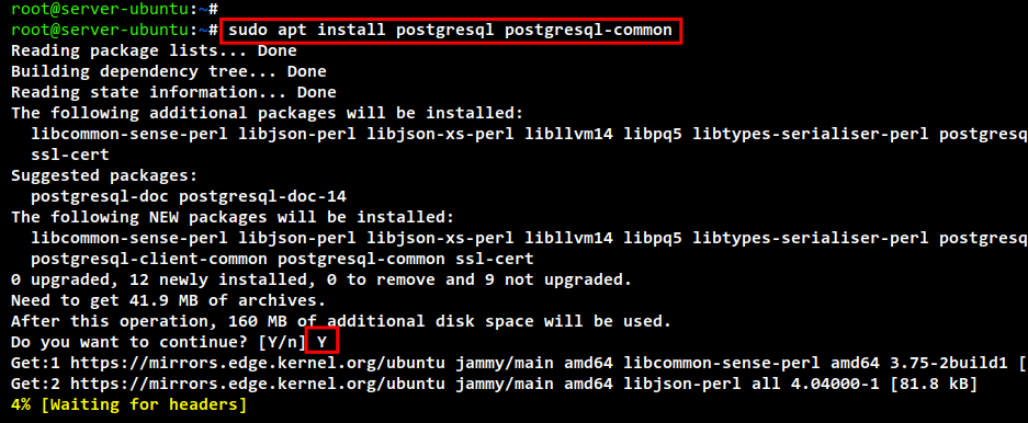 install postgresql