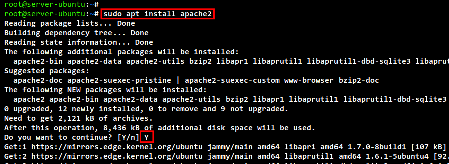 install apache2