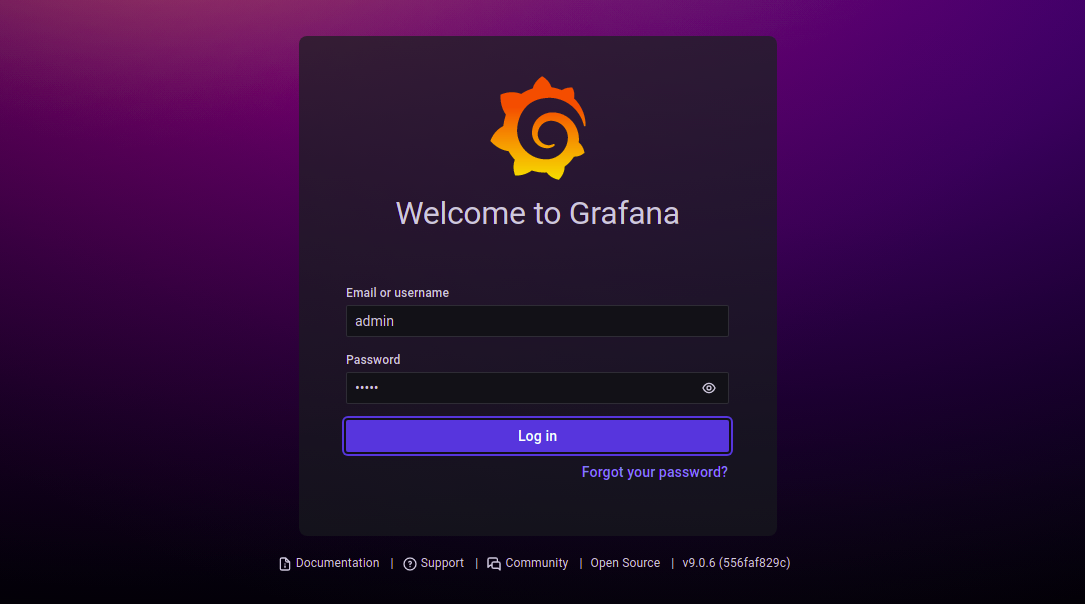 Grafana login