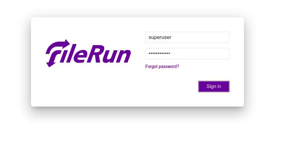 Login to FileRun