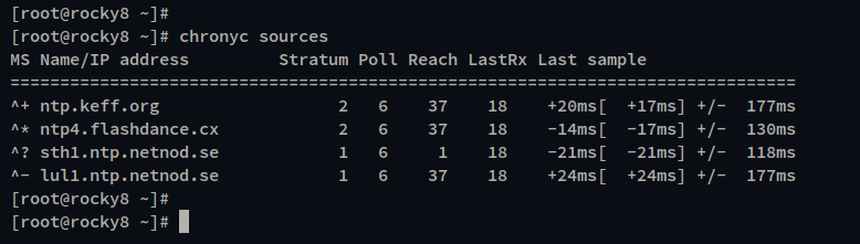 check ntp sources