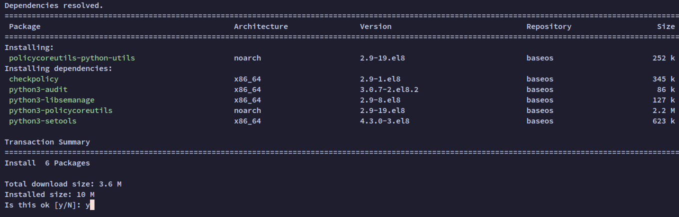 install SELinux management tool