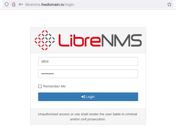 login librenms