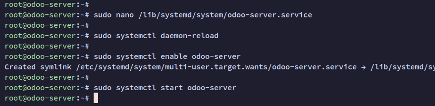 setup odoo service