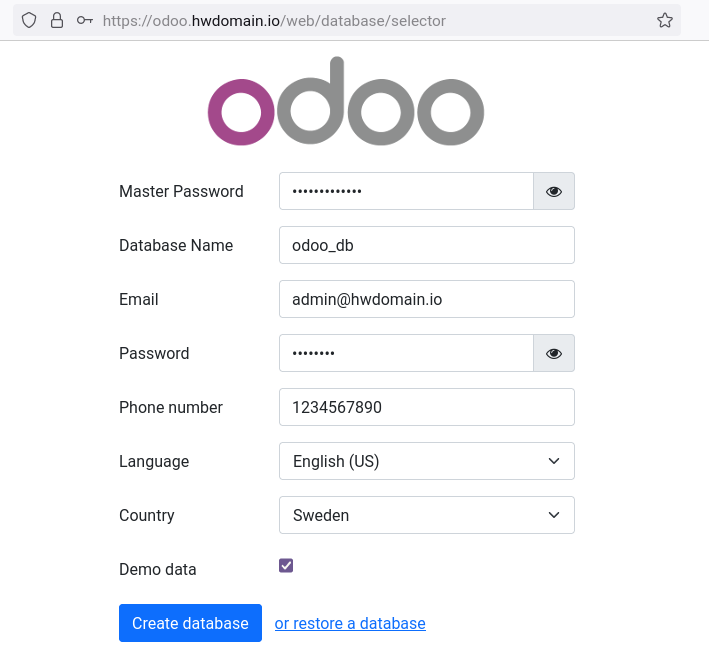 odoo migrate database