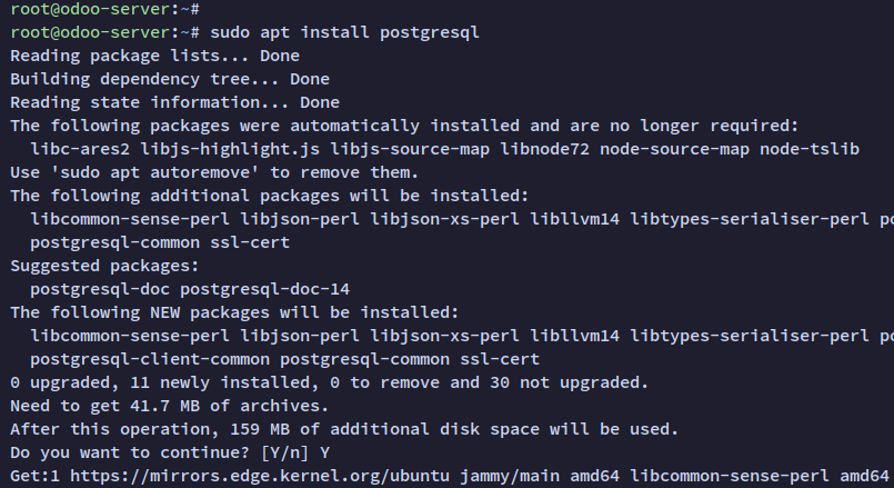 install postgresql