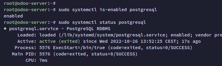 check postgresql service