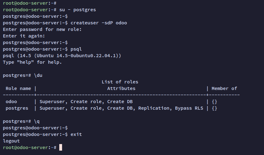 create postgresql role