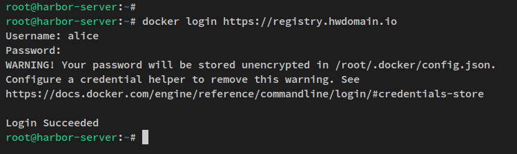 login to harbor via docker cli