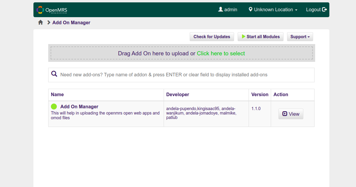 OpenMRS Dashboard