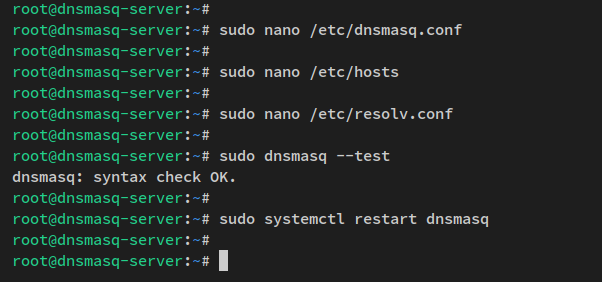 verify dnsmasq and configure it