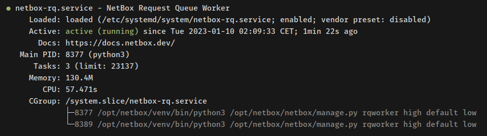 verify netbox-rq