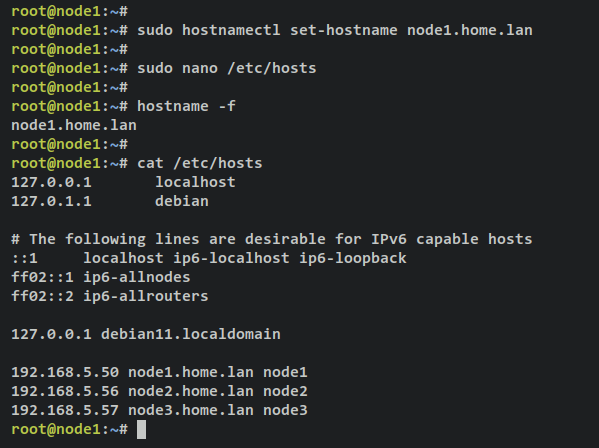 setup hostname and fqdn