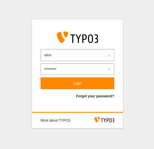 login page typo3 cms