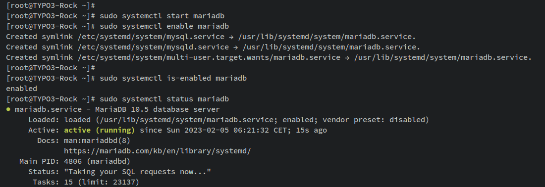 verify mariadb