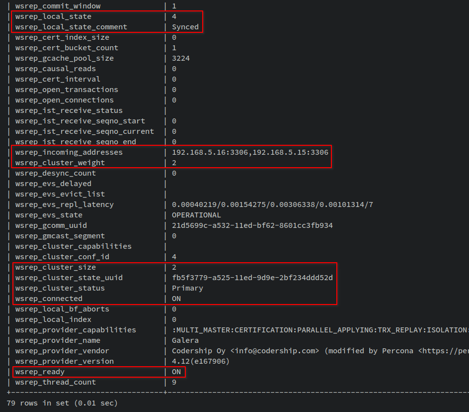 verify cluster pxc02