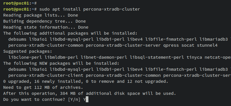 install percona cluster