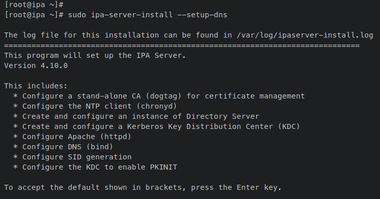 Setup FreeIPA Server