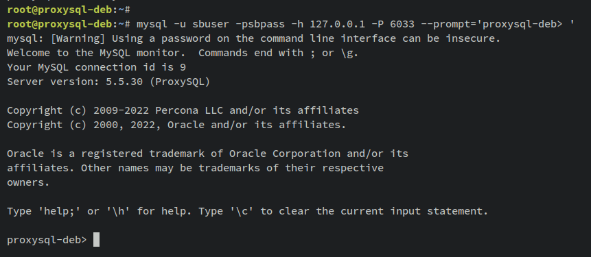 connect to proxysql with new user