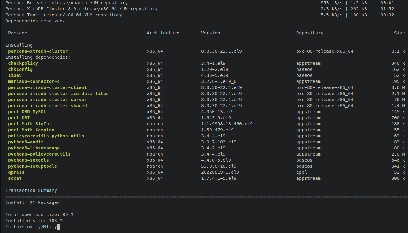 install percona xtradb cluster