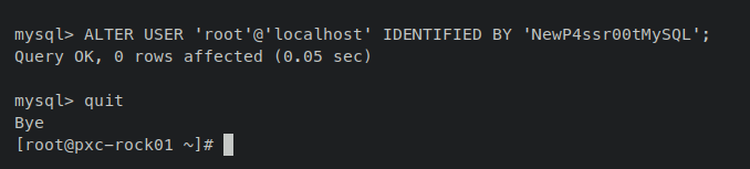 change default mysql root password